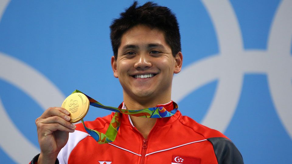 Joseph Schooling mengalahkan Phelps Copyright: &copy; 